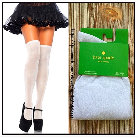 KATE SPADE TALL SPARKLE KNEE HIGH BOOT SOCKS - Picture 3 of 6